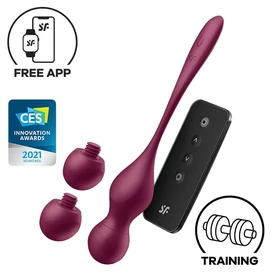 Satisfyer Love Birds Vary – App-vezérelt vibrációs gésagolyó (piros)