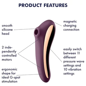 Satisfyer Dual Kiss - 2in1, hüvelyi és csikló vibrátor (lila)