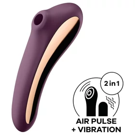 Satisfyer Dual Kiss - 2in1, hüvelyi és csikló vibrátor (lila)