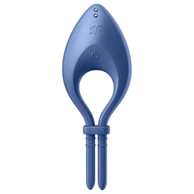 Satisfyer Bullseye – App-vezérelt vibrációs péniszgyűrű, férfiaknak (kék)