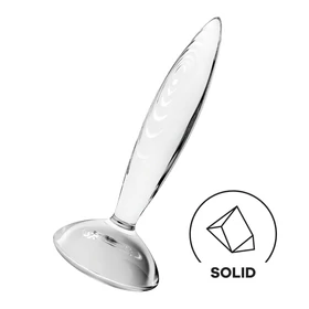 Satisfyer Sparkling Crystal - bordázott üveg dildó (átlátszó)