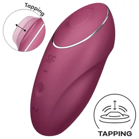 Satisfyer Tap &amp; Climax 1 - 2in1 vibrátor és csiklóizgató (piros)