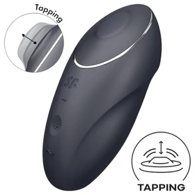Satisfyer Tap &amp; Climax 1 - 2in1 csikló vibrátor (fekete)