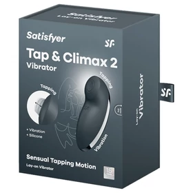 Satisfyer Tap &amp; Climax 2 - 2in1 csikló vibrátor (szürke)
