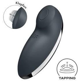 Satisfyer Tap &amp; Climax 2 - 2in1 csikló vibrátor (szürke)