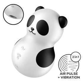 Satisfyer Pocket Panda - léghullámos csiklóizgató (fekete)