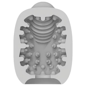 VIBEGGS Naughty Nubs - vibrációs tojás maszturbátor (fehér)