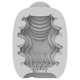 VIBEGGS Ribs Delight - vibrációs tojás maszturbátor (fehér)