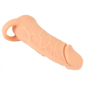 Nature Skin - péniszköpeny és műpunci - 18 cm (natúr)