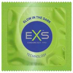 EXS Glow - sötétben világító latex óvszer (100 db)