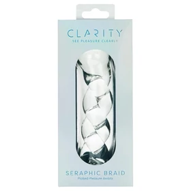 Clarity - fonott mintás üveg dildó (átlátszó)