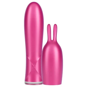 Durex Tease &amp; Vibe - rúdvibrátor nyuszis csiklóizgatóval (pink)