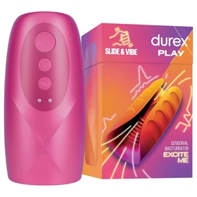Durex Slide &amp; Vibe - akkus, vízálló makkvibrátor (pink)