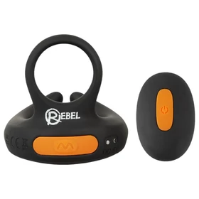 Rebel - rezgő péniszgyűrű és here vibrátor (fekete)