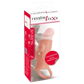 realistixxx - nyitott, vibrációs péniszköpeny (testszínű)