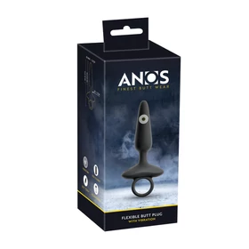 ANOS - vibrációs anál plug fogantyúval (fekete)