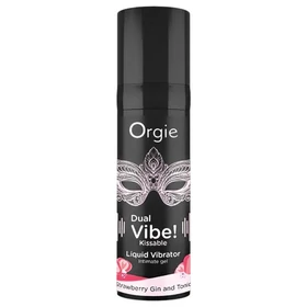 Orgie Dual Vibe - unisex folyékony vibrátor - Eper - Gin Tonic (15 ml)