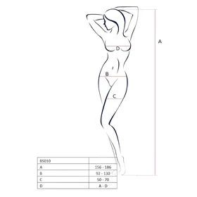 Passion BS010 - nyitott necc overál (fekete) - S-L