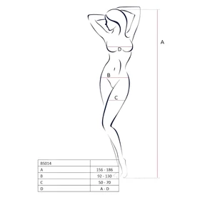 Passion BS014 - nyitott necc overál fűzővel (fehér) - S-L