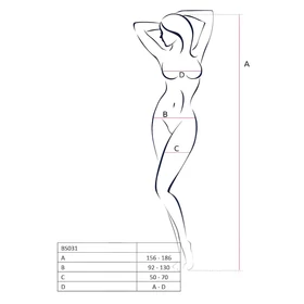 Passion BS031 - nyitott overál (piros) - S-L