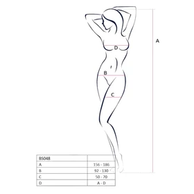 Passion BS048 - nyitott necc overál nyakpánttal (fehér) - S-L