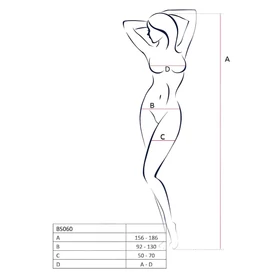 Passion BS060 - rombusz mintás necc szett (piros) - S-L