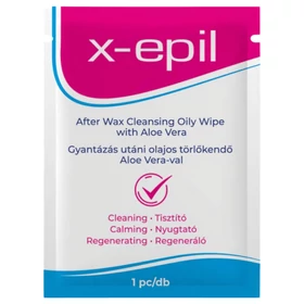 X-Epil - Gyantázás utáni olajos törlő kendő (1 db) - Aloe Vera