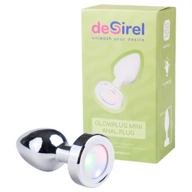 Desirel GlowPlug - világító anál plug - kicsi (ezüst)