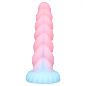 OgazR - világító unikornis dildó - 22 cm (szivárvány)