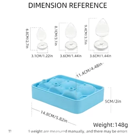 Anál plug jégkocka készítő szilikon forma (kék)
