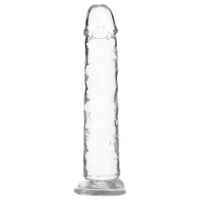 Addiction Crystal - tapadókorongos dildó (átlátszó) - 18 cm
