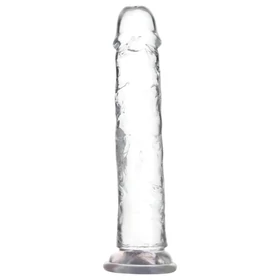 Addiction Crystal - tapadókorongos dildó (átlátszó) - 20 cm