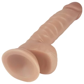 Lovetoy Real Extreme - tapadókorongos dildó - 21 cm (natúr)