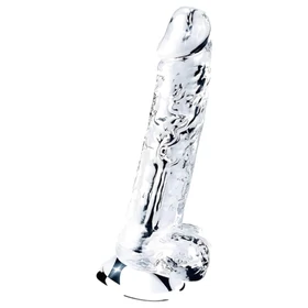Lovetoy Flawless Clear - tapadókorongos dildó - 19 cm (átlátszó)