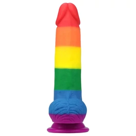 Lovetoy Prider - élethű herés dildó - 20 cm (szivárvány)