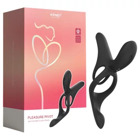Honey Play Box Pleasure Pivot - App-vezérelt vibrációs pénisz- és heregyűrű, férfiaknak (fekete)