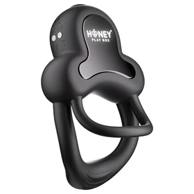 Honey Play Box Anello - okos vibrációs pénisz- és heregyűrű (fekete)