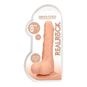 RealRock Dong 8 - élethű, herés dildó (20 cm, natúr)