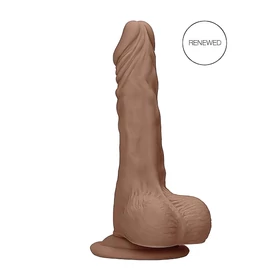 RealRock Dong 10 - élethű, herés dildó (25 cm) - sötét natúr