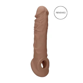 RealRock Penis Sleeve 8 - péniszköpeny (21 cm) - sötét natúr