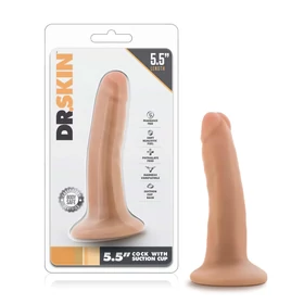 Dr. Skin 5,5 - tapadókorongos élethű dildó (natúr, 14 cm)