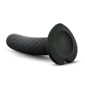 Temptasia Twist Small - tapadókorongos, csavart dildó (fekete)