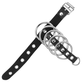 Kink - péniszgyűrű fémgyűrűkkel (fekete)