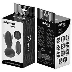 Addicted Toys - mozgó nyelves análvibrátor (fekete)