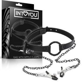 INTOYOU - szájpecek bimbócsipesszel (fekete)