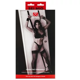 Sei Mio - ajtóra rögzíthető bondage kereszt (fekete)