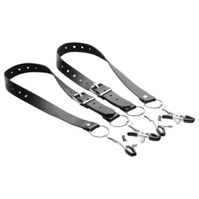 XR Brands - szeméremajak-széthúzó csipeszek (fekete)