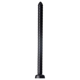 HOSED Ribbed Hose 19 - tapadókorongos anál dildó (fekete)