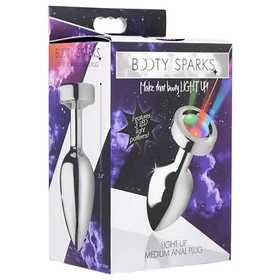 Booty Sparks - világító butt plug - közepes (ezüst)