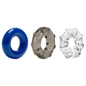 Stay Hard - változatos péniszgyűrű szett - 3db (színes)